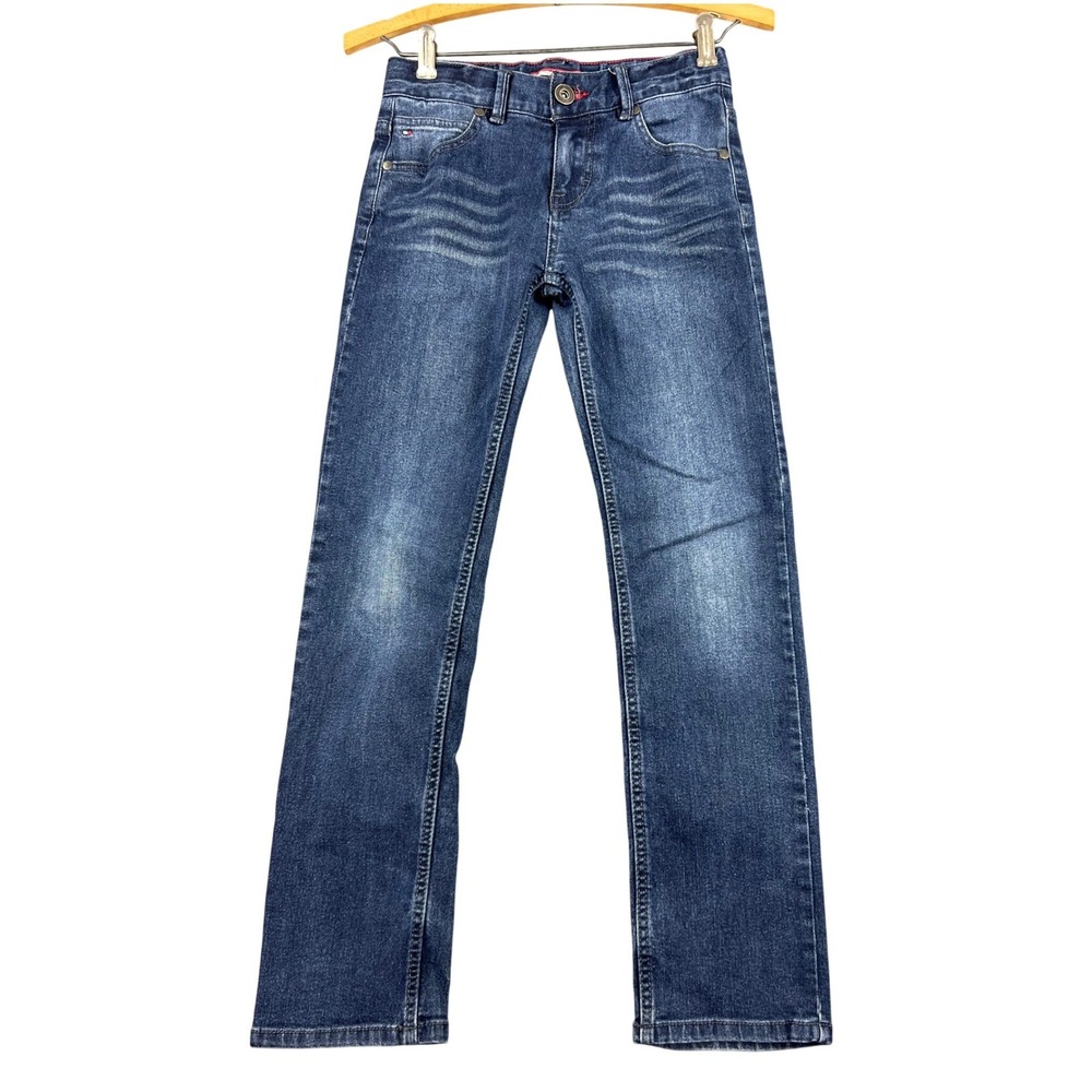 Tommy Hilfiger Jeans Kids Size 10 Straight Leg Blue Denim Whiskered Good